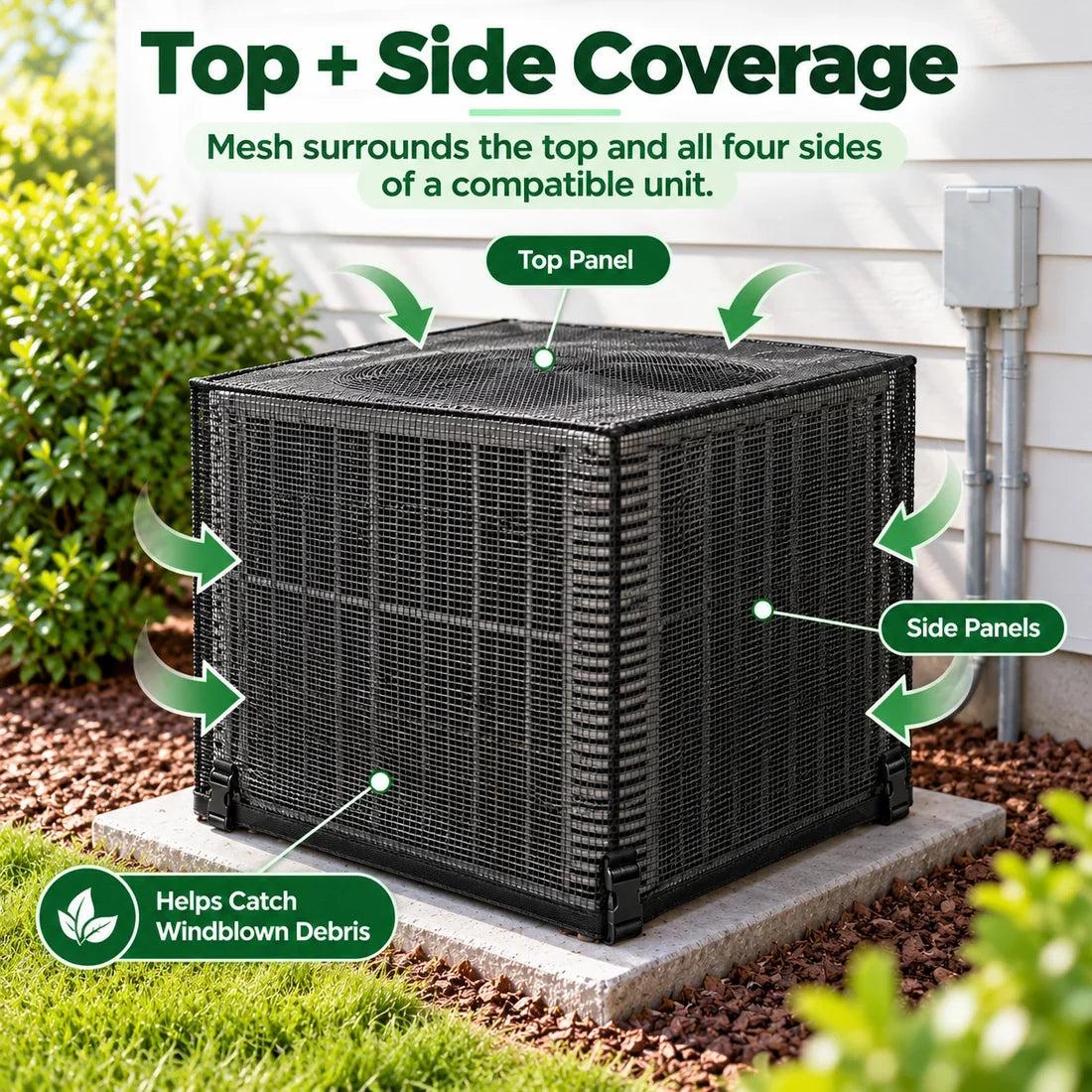 ❄️GFOUK®  Heavy-Duty Mesh AC Cover – All-Season Outdoor Protection