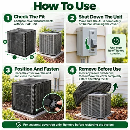 ❄️GFOUK®  Heavy-Duty Mesh AC Cover – All-Season Outdoor Protection