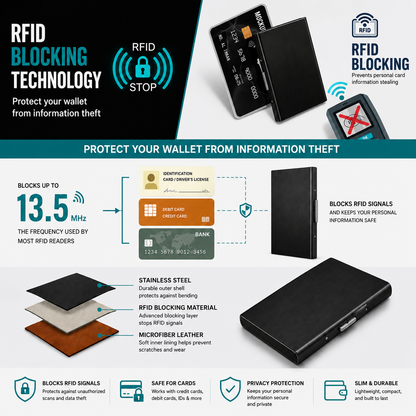 GFOUK® Anti-Scan RFID Blocking Card Holder