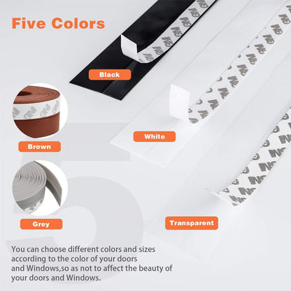 GFOUK® 16.4Ft Door Weather Stripping | Adhesive Draft Stopper Seal Strip for Doors, Windows & Shower Doors
