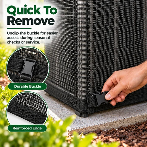❄️GFOUK®  Heavy-Duty Mesh AC Cover – All-Season Outdoor Protection