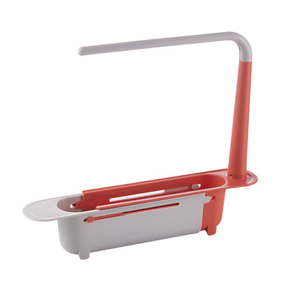 🔥KITCHEN BEST SELLER — 50% OFF GFOUK® 2-in-1 Sink Organizer Rack – Expandable Sponge Holder & Kitchen Towel Drying Bar