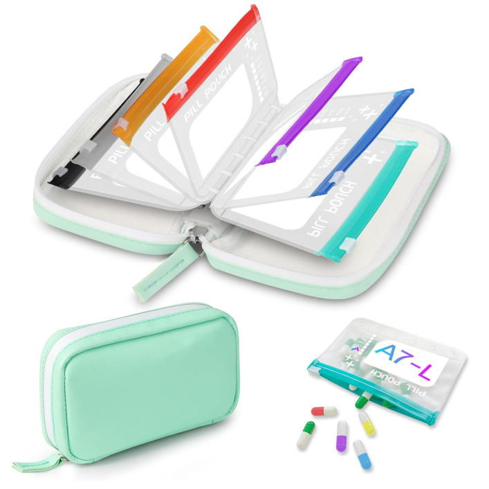 Futusly® 14 Days Premium Waterproof PU Travel Pill Organizer Set