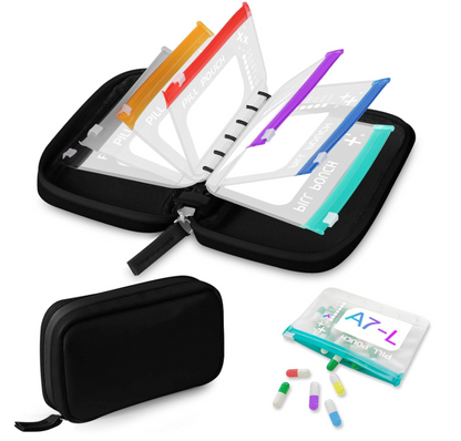 Futusly® 14 Days Premium Waterproof PU Travel Pill Organizer Set