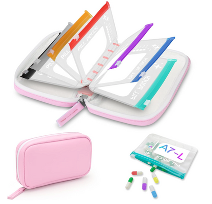 Futusly® 14 Days Premium Waterproof PU Travel Pill Organizer Set
