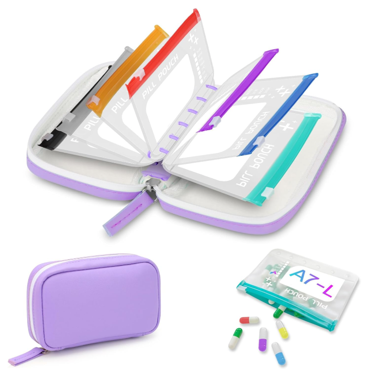 Futusly® 14 Days Premium Waterproof PU Travel Pill Organizer Set
