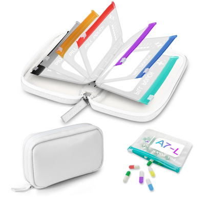 Futusly® 14 Days Premium Waterproof PU Travel Pill Organizer Set