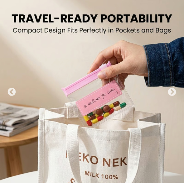 GFOUK® Self-Sealing Zipper Medicine Bags (7 Colors)