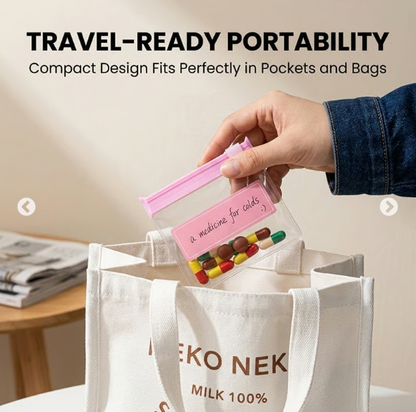 GFOUK® Self-Sealing Zipper Medicine Bags (7 Colors)