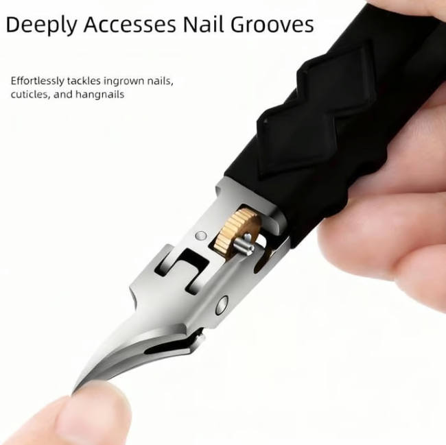 ✨GFOUK® Black Anti-Slip Grip Gear Lock Nail Clipper