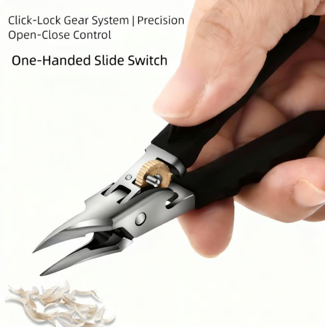 ✨GFOUK® Black Anti-Slip Grip Gear Lock Nail Clipper