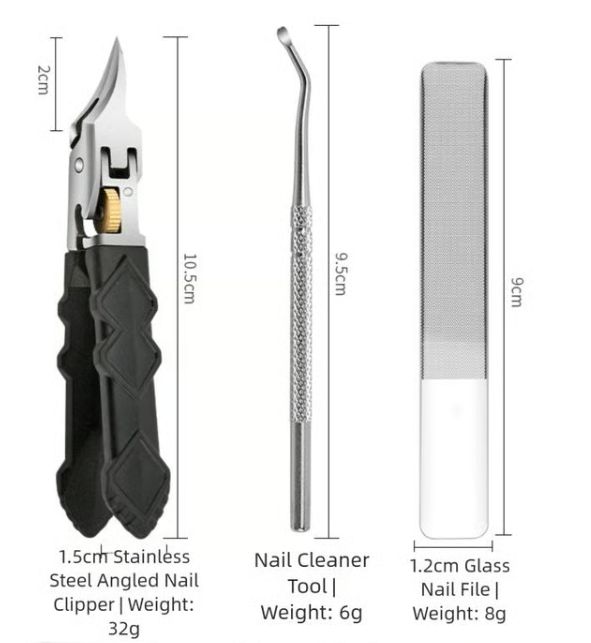 ✨GFOUK® Black Anti-Slip Grip Gear Lock Nail Clipper