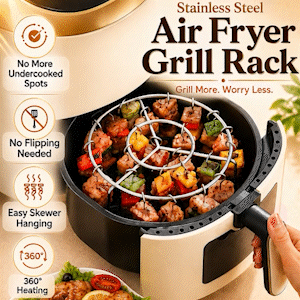 🔥HOT SALE 50% OFF BVJ® Air Fryer Skewer Rack-Kebab Holder for Air Fryers, Ovens & Homemade BBQ Snacks