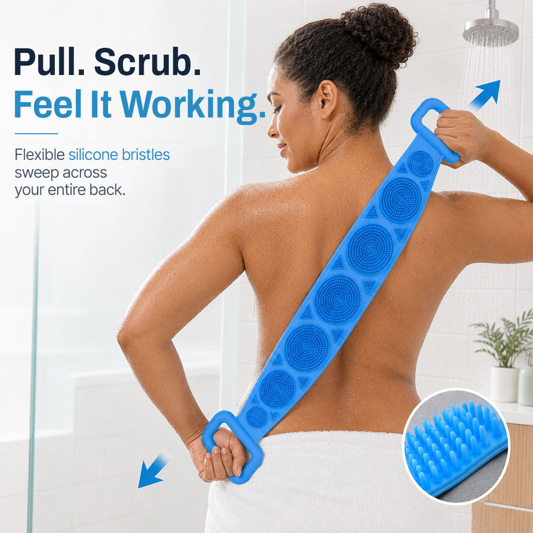 🔥 HOT SALE 50% OFF 🧼Mvqw® 2-in-1 Silicone Back Scrubber & Exfoliator