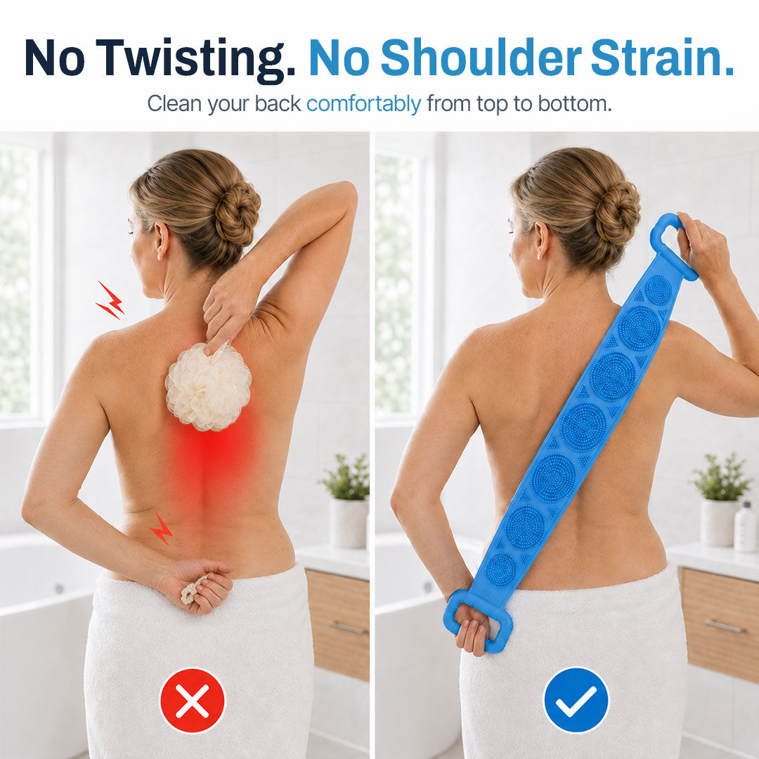 🔥 HOT SALE 50% OFF 🧼Mvqw® 2-in-1 Silicone Back Scrubber & Exfoliator