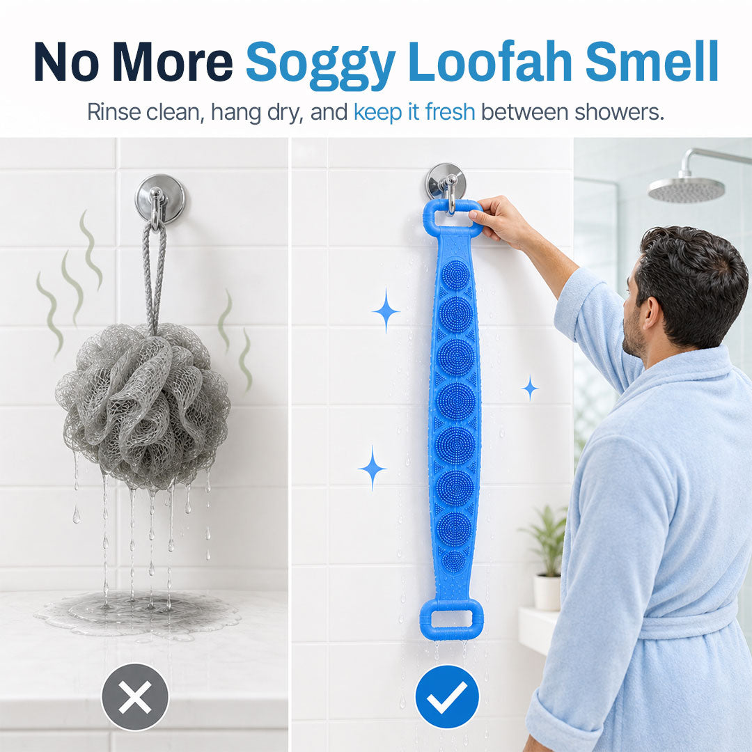 🔥 HOT SALE 50% OFF 🧼Mvqw® 2-in-1 Silicone Back Scrubber & Exfoliator