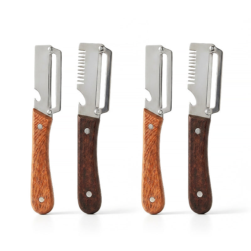 Hosday® Easy-Grip Wooden Peeler & Veggie Shredder