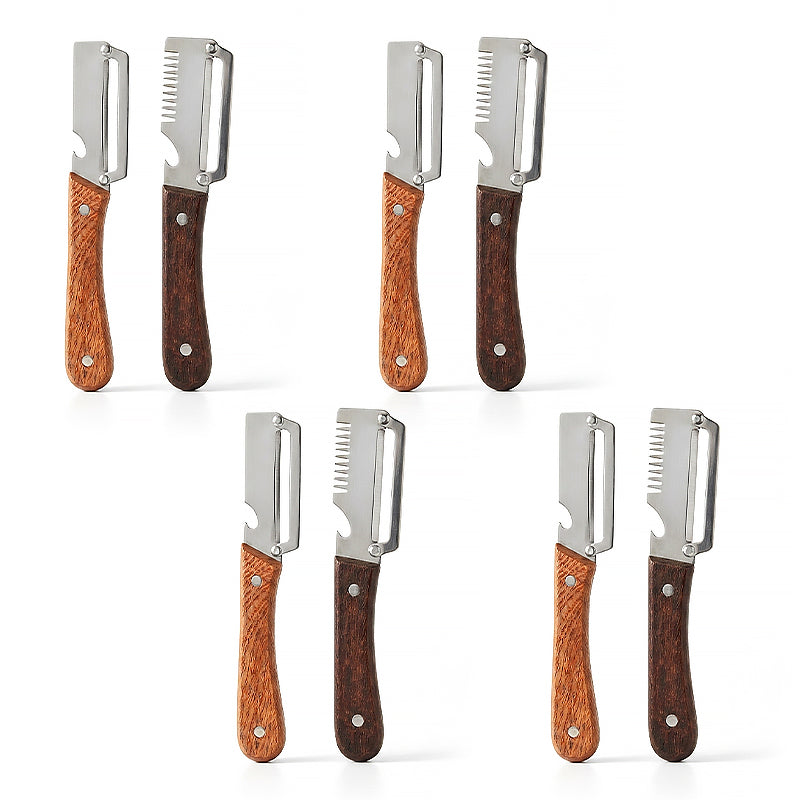 Hosday® Easy-Grip Wooden Peeler & Veggie Shredder