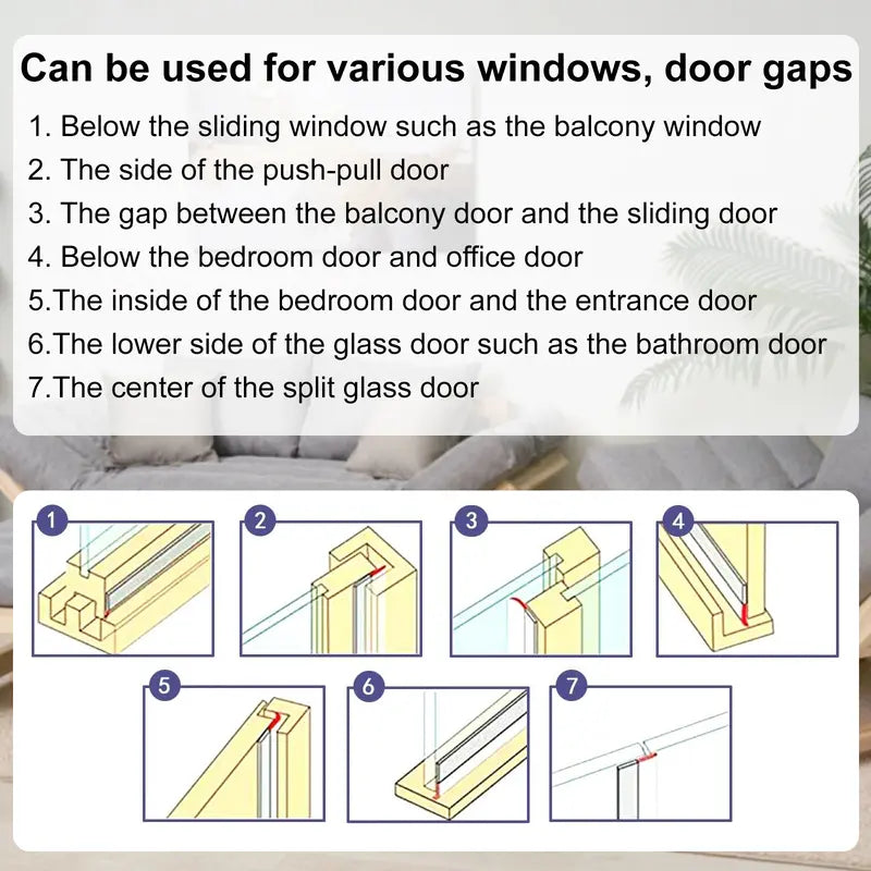 GFOUK® 16.4Ft Door Weather Stripping | Adhesive Draft Stopper Seal Strip for Doors, Windows & Shower Doors