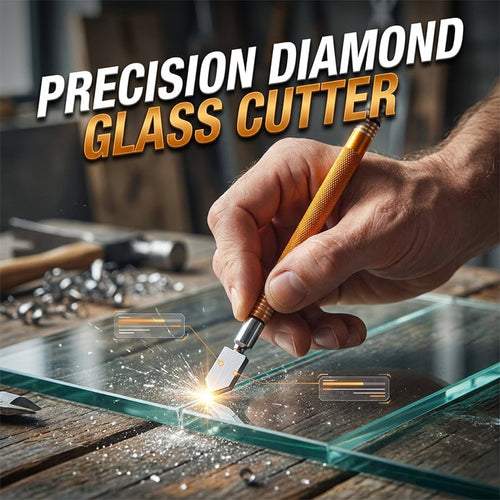 ⚡EaseHub® Professional Diamond Glass Cutter with Alloy Handle Roller Wheel