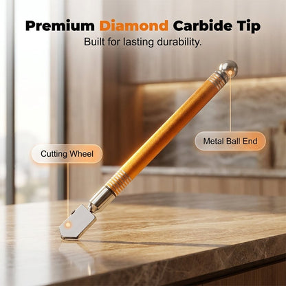 ⚡EaseHub® Professional Diamond Glass Cutter with Alloy Handle Roller Wheel