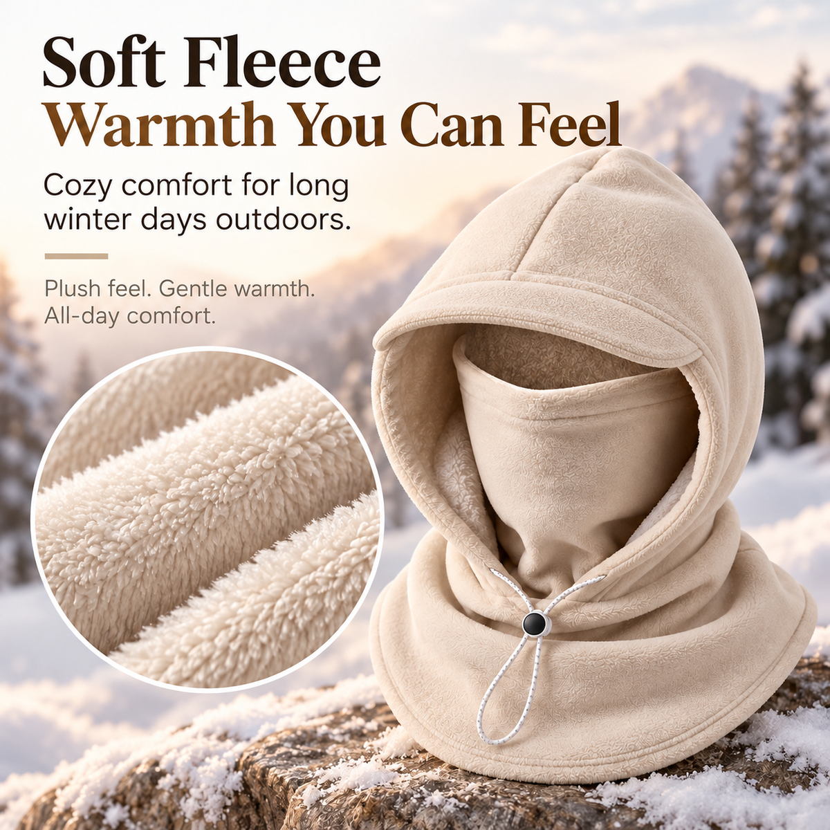 🎄Christmas Sale❄️ LUCKYSONG® Fleece Balaclava Hood – Full Face & Neck Winter Protection for Outdoor Adventures