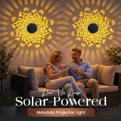 🌞 50% OFF NOW! 🌀BVJ® Solar Mandala Light – Stunning Pattern Projection, 2-in-1 Floor & Wall Design & IP65 Waterproof Auto On/Off 🌿