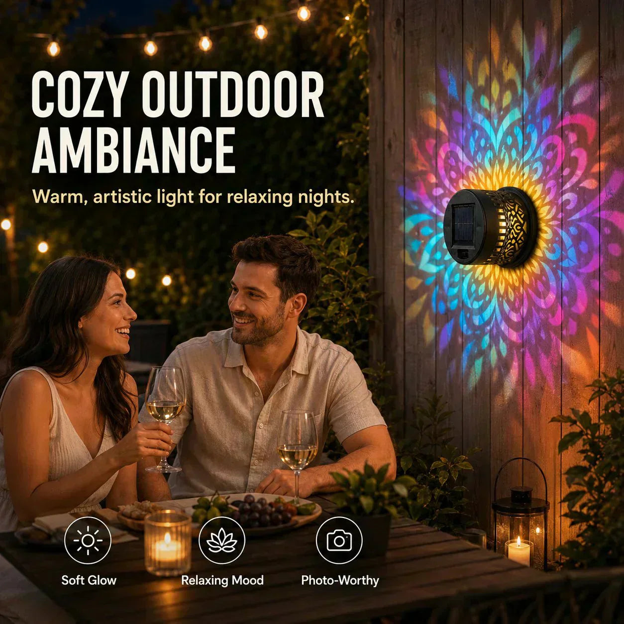 🌞 50% OFF NOW! 🌀BVJ® Solar Mandala Light – Stunning Pattern Projection, 2-in-1 Floor & Wall Design & IP65 Waterproof Auto On/Off 🌿