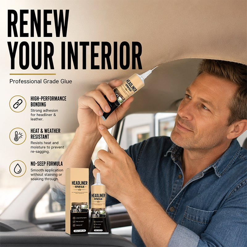 🎉49K+ Sold 🚗 GFOUK®  Waterproof Car Headliner Repair Glue, High Strength Adhesive for Sagging Car Ceiling & Interior