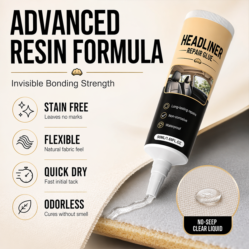 🎉49K+ Sold 🚗 GFOUK®  Waterproof Car Headliner Repair Glue, High Strength Adhesive for Sagging Car Ceiling & Interior