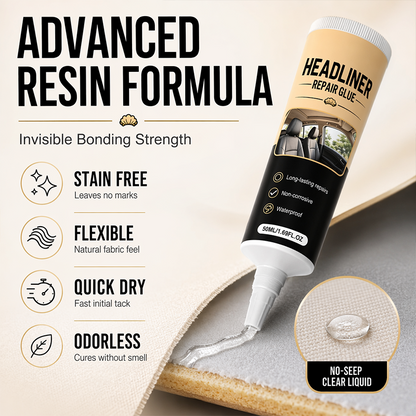 🎉49K+ Sold 🚗 GFOUK®  Waterproof Car Headliner Repair Glue, High Strength Adhesive for Sagging Car Ceiling & Interior