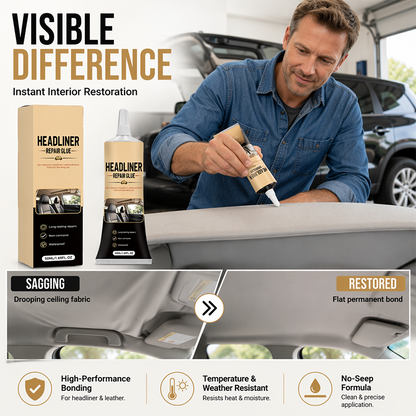 🎉49K+ Sold 🚗 GFOUK®  Waterproof Car Headliner Repair Glue, High Strength Adhesive for Sagging Car Ceiling & Interior