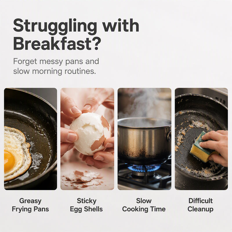 🥳2026 HOT SALE🥳💞50K+ SOLD! 🥗🎁 BUY 1 GET 1 FREE! BVJ® Microwave Egg Poacher –  Dual‑cavity, non‑stick & easy clean. Healthier than frying 🏠✅