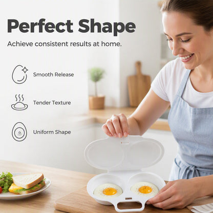 🥳2026 HOT SALE🥳💞50K+ SOLD! 🥗🎁 BUY 1 GET 1 FREE! BVJ® Microwave Egg Poacher –  Dual‑cavity, non‑stick & easy clean. Healthier than frying 🏠✅