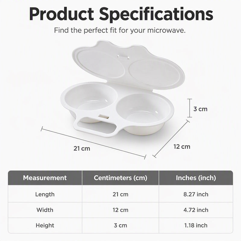 🥳2026 HOT SALE🥳💞50K+ SOLD! 🥗🎁 BUY 1 GET 1 FREE! BVJ® Microwave Egg Poacher –  Dual‑cavity, non‑stick & easy clean. Healthier than frying 🏠✅
