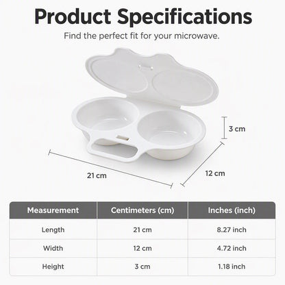 🥳2026 HOT SALE🥳💞50K+ SOLD! 🥗🎁 BUY 1 GET 1 FREE! BVJ® Microwave Egg Poacher –  Dual‑cavity, non‑stick & easy clean. Healthier than frying 🏠✅
