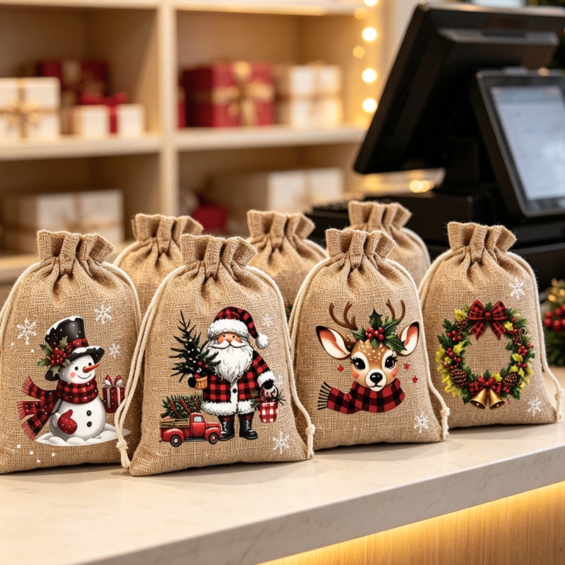 🎄40%OFF🎄GFOUK® Christmas Drawstring Gift Bags