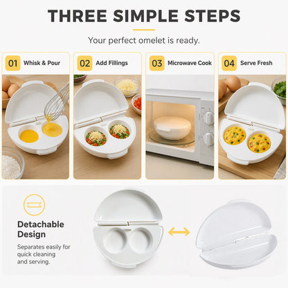 🍳LAST DAY 49% OFF🔥BVJ® 2-in-1 Microwave Omelet & Egg Cooker