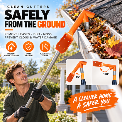 🔧 LIMITED‑TIME 50% OFF! ✨ GFOUK® No-Climb Gutter Cleaning Tool
