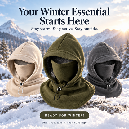 🎄Christmas Sale❄️ LUCKYSONG® Fleece Balaclava Hood – Full Face & Neck Winter Protection for Outdoor Adventures