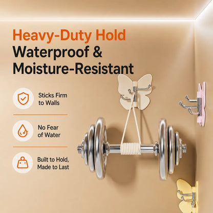 🦋 Mvpw® Rotating Butterfly Triple Hook—Adjustable for Flat Walls & Corners